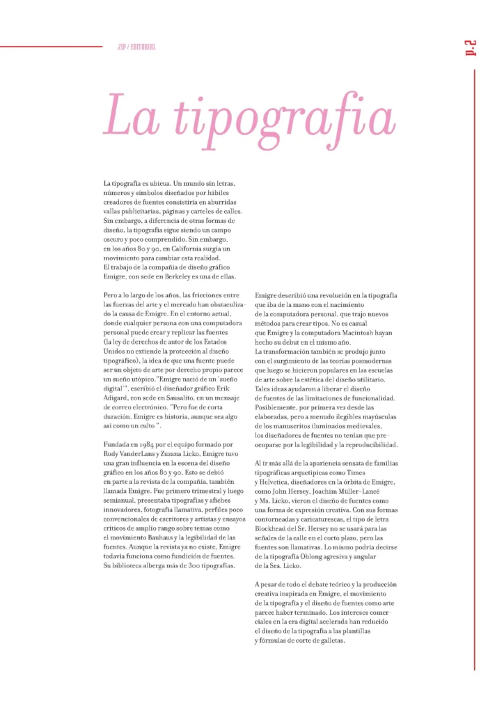 Tipografía en publicaciones periódicas